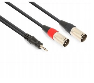 Кабель 2x XLR male - mini Jack (3.5mm) Stereo 1.5m